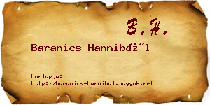 Baranics Hannibál névjegykártya